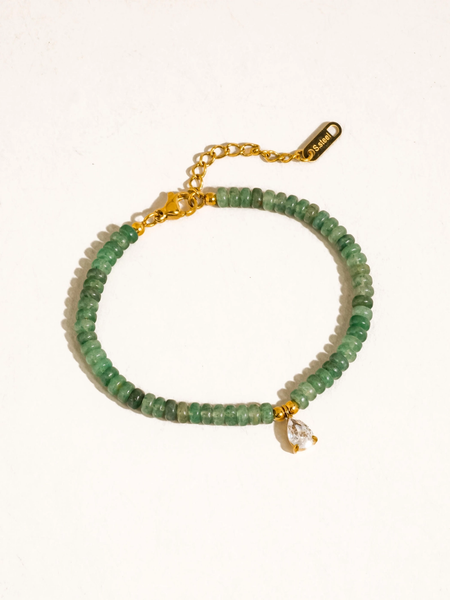 Rocca Beaded CZ Bracelet in Green