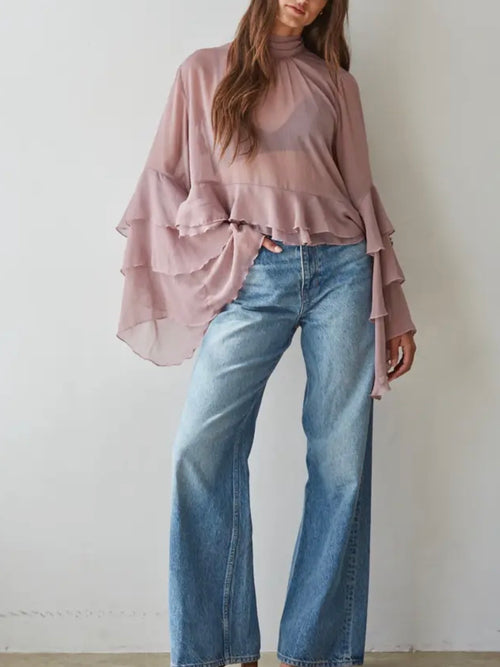 Clear As Day Blouse in Mauve