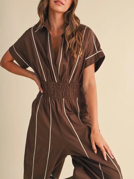 So Jealous Jumpsuit in Brown