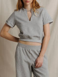 Cleo French Terry Short Sleeve in Heather Grey