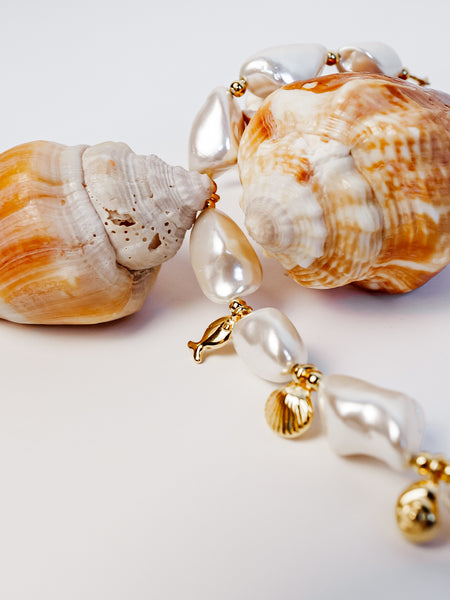 Shell Pearl Scallop Necklace