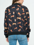 Satin Safari Bomber Jacket in Black