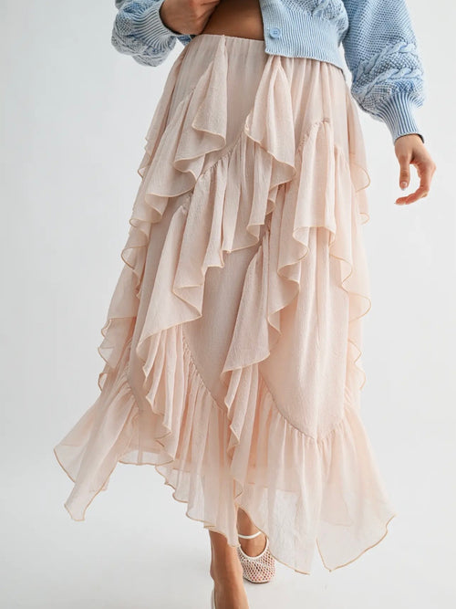 She's Magic Ruffle Skirt in Blush