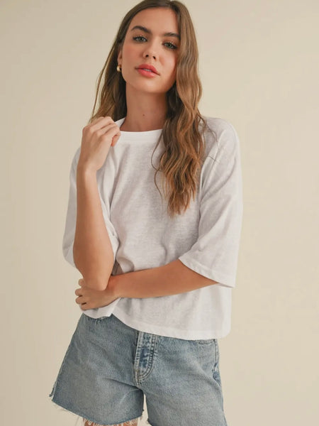 Lovely Linen Tee in White