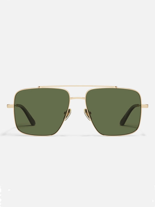 Level Out Sunnies in Gold & Green Polarized
