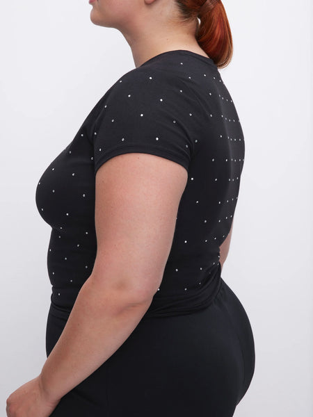 Crystal Baby Tee in Black