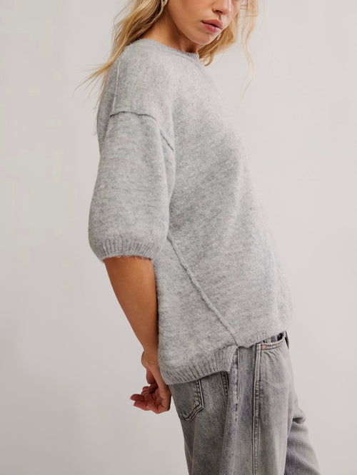 Margot Sweater Tee in Heather Grey