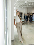 Utilitarian Twill Wide Leg Pants in Mocha