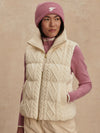 Irina Cable Knit Gilet in Egret