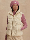 Irina Cable Knit Gilet in Egret