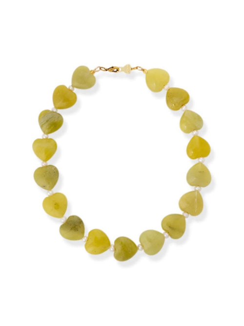 Murphy Heart Necklace in Wasabi Green