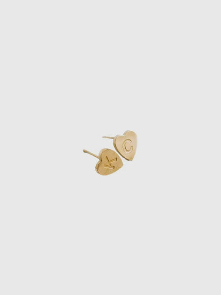 Gold KC Heart Studs