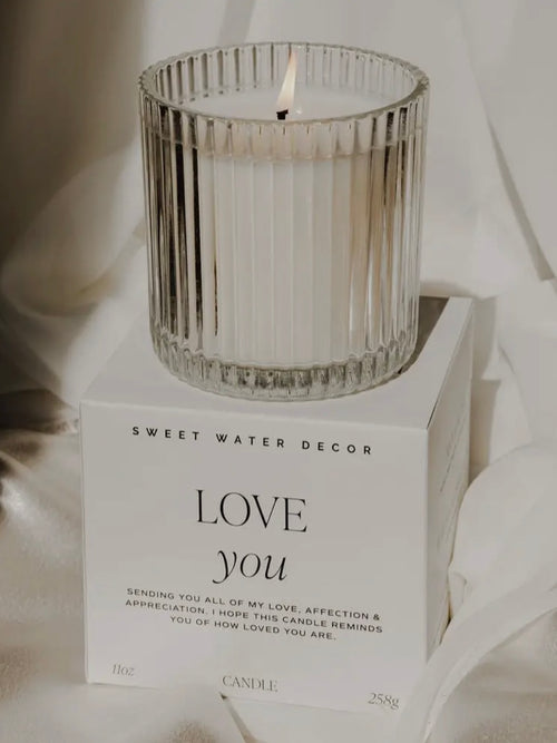 Love You Fluted Candle