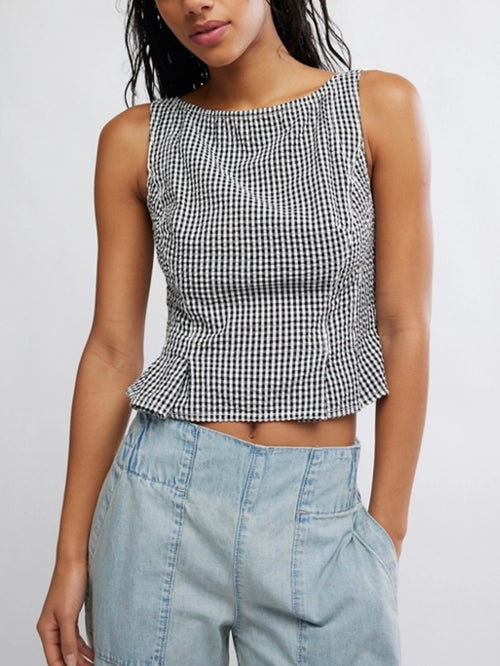 Sunfaded Top in Black & White Combo