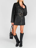 Stapleton Mini Dress in Caviar Faux Leather