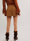 Paradise Found Suede Skort in Caramel Cafe