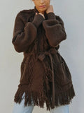 Forever In Fringe Cardi in Umber