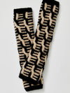 Mariella Cable Knit Armwarmer in Black/Tan