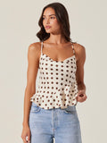 Everli Top in Brown Polka Dot