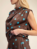 Polka Your Dot Blouse in Brown