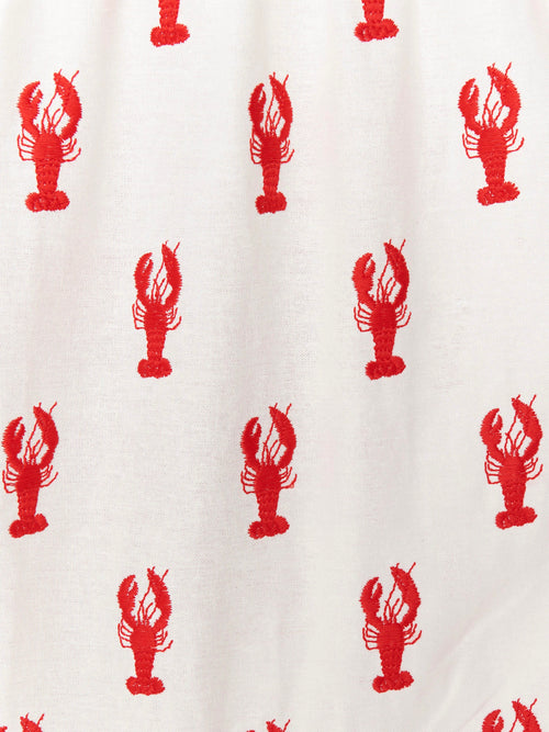 Long Weekend Maxi Dress in Lobster Embroidery