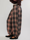 Moonflower Plaid Balloon Pant in Black Combo