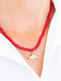 Alys Wild Boar Necklace in Red Coral