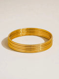 Olyss Thin Bangle Set in Gold