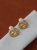 Laurelle Textured Pearl Studs