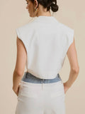 Cropped Chic Vest in Ivory