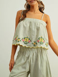Positano Stripe Tank in Sage