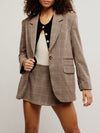 Paper Cut Blazer Pinstripe in Chocolate Combo