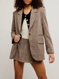 Paper Cut Blazer Pinstripe in Chocolate Combo