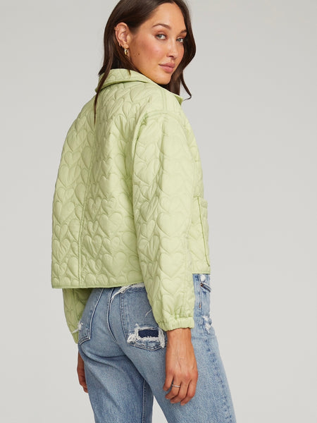Creston Heart Quilted Jacket in Limelight