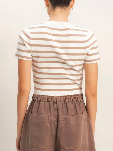 Show Your Stripes Tee in Taupe