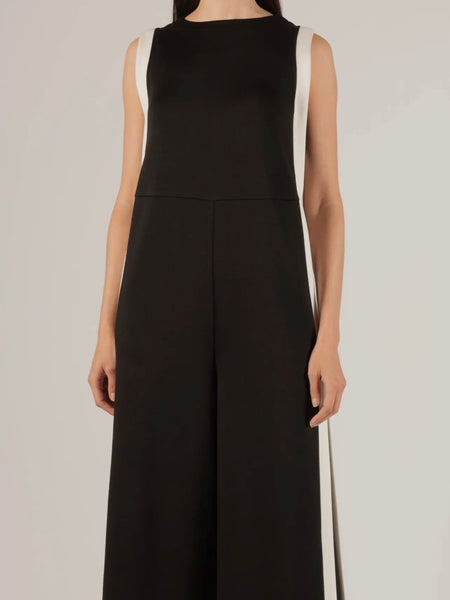 Adelaide Contrast Stripe Jumpsuit in Black
