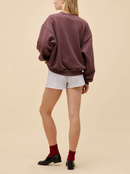 Daydreamer Athletic Club Colorblocked Sweatshirt in Brown Combo