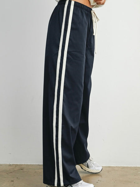 Down To Earth Stripe Pant in Navy