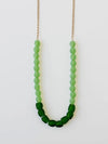 Color Block Bead Chain Necklace in Green