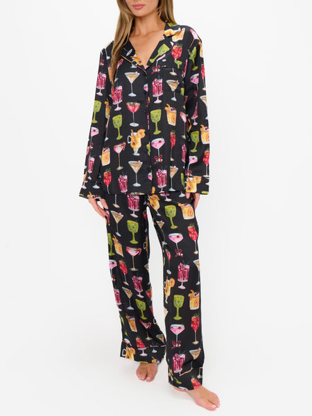 Classic PJ Set in Holiday Cocktails Silky
