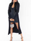 Lombardi Long Cardi in Black Faux Fur Knit