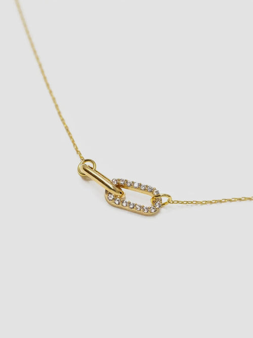 CZ Linked Pendant Necklace