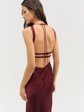 Carla Jacquard Midi Dress in Burgundy