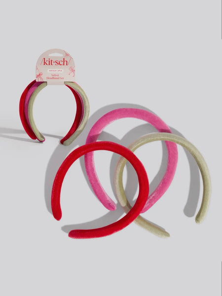 Holiday Velvet Headband 3pc Set