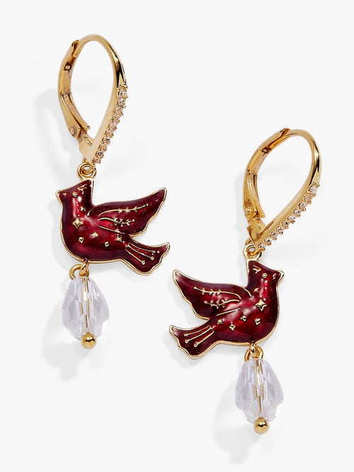 Crystal Cardinal Earrings