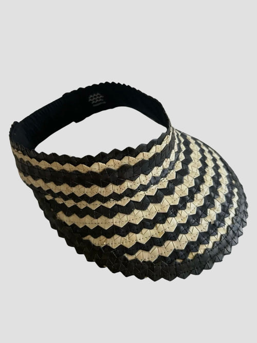 Stripe Playa Visor in Black & Natural