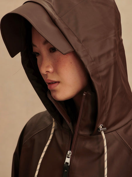 Kirsten Rain Coat in Dark Truffle
