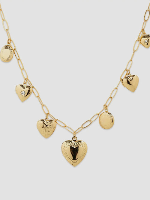 7 Heart Locket Necklace