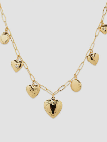 7 Heart Locket Necklace