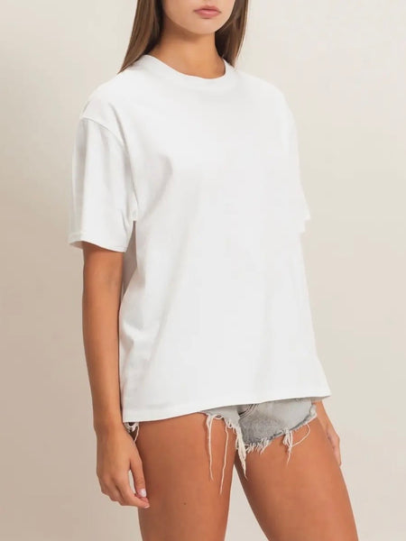 Candid Crew Neck Tee in White